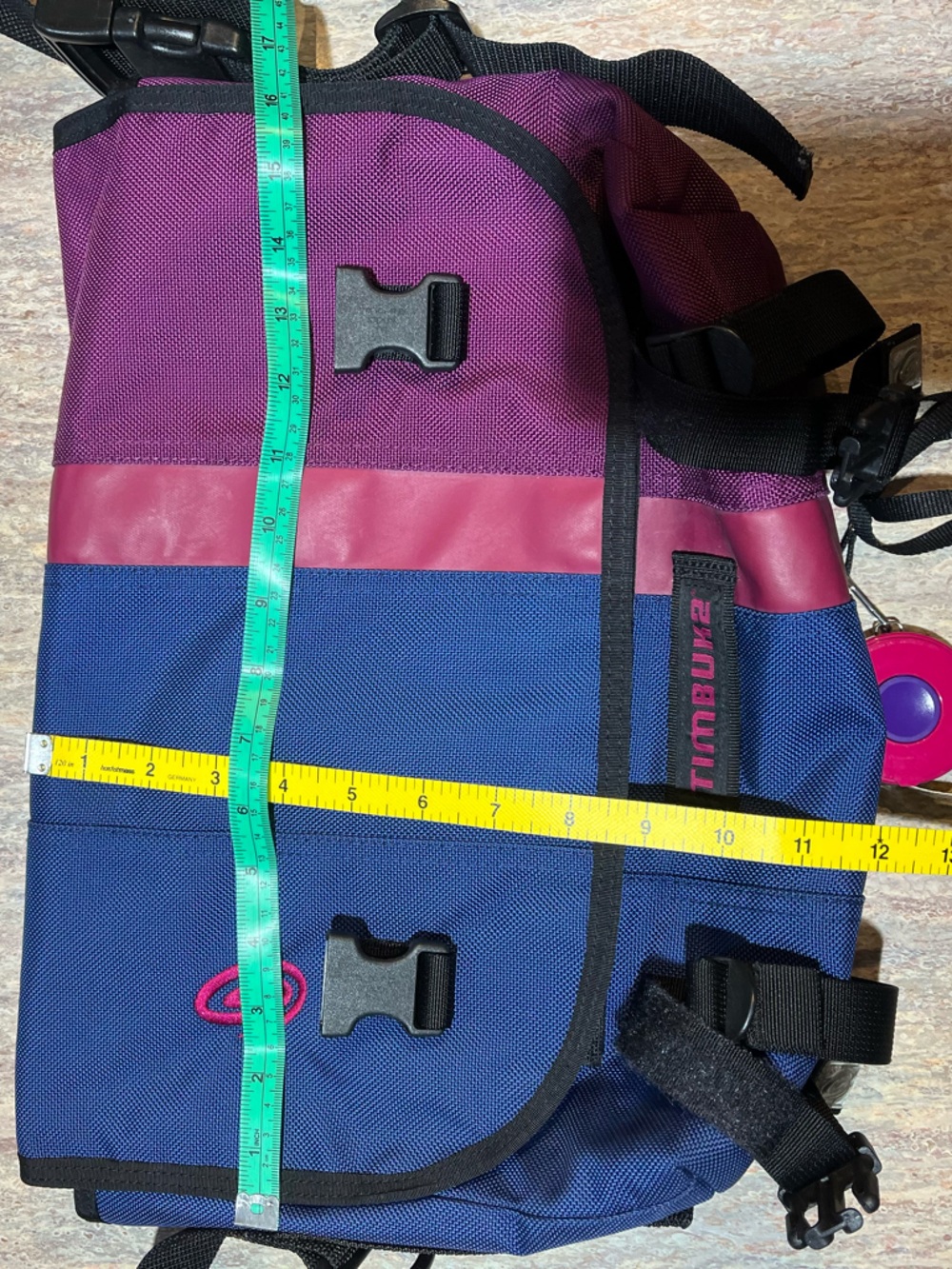 Timbuk2 Navy Blue and Plum Two-Tone Messenger Bag - Picture 8 of 11